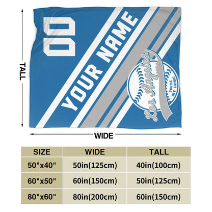 Custom Baseball Los Angeles Fleece Throw Blanket With Name Number for Fans Gifts1