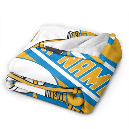 Custom Football City Map Los Angeles Blanket Fleece Throw Name Number for Fans Gifts