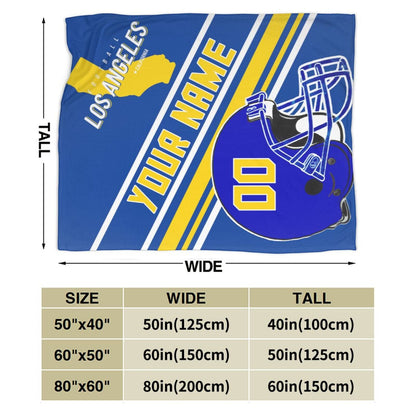 Custom Football City Map Los Angeles Fleece Throw Blanket Name Number for Fans Gifts1