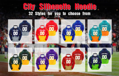 Custom Sports Pullover Sweatshirt Graffiti City Tennessee Fashion Football Hoodie