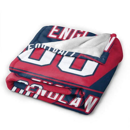 Custom Football City New England Fleece Throw Blanket With Name Number for Fans Gifts