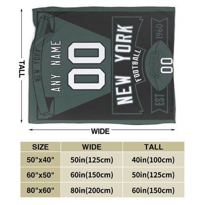Custom Football City New York Fleece Throw Blanket With Name Number for Fans Gifts