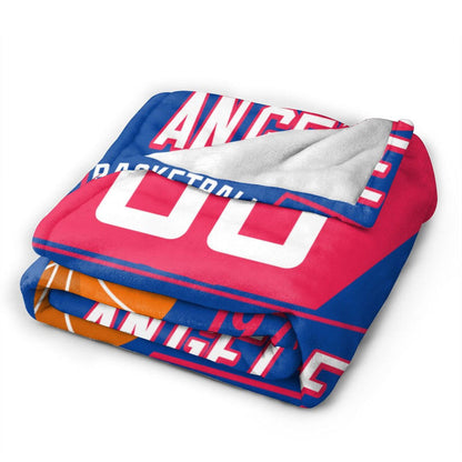 Custom Basketball Los Angeles Fleece Throw Blanket With Name Number for Fans Gifts1