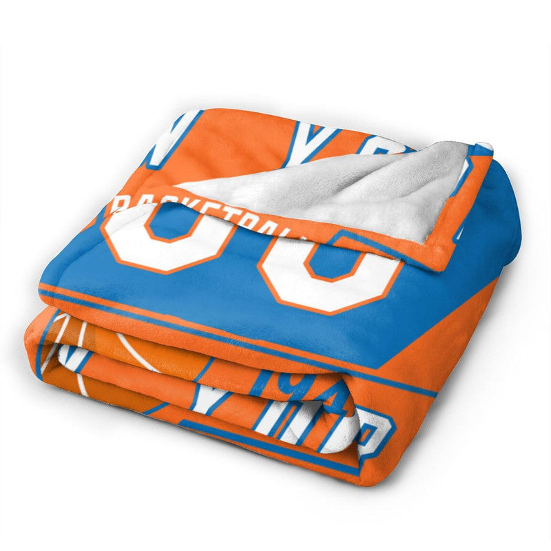 Custom Basketball New York  Fleece Throw Blanket With Name Number for Fans Gifts