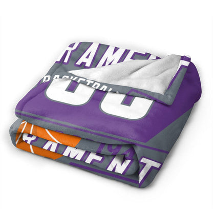 Custom Basketball Sacramento   Fleece Throw Blanket With Name Number for Fans Gifts
