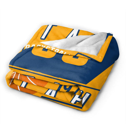 Custom Basketball Utah  Fleece Throw Blanket With Name Number for Fans Gifts