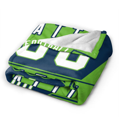 Custom Football City Seattle Fleece Throw Blanket With Name Number for Fans Gifts