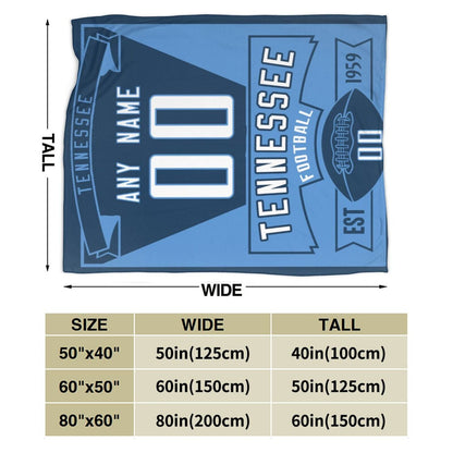 Custom Football City Tennessee Fleece Throw Blanket With Name Number for Fans Gifts