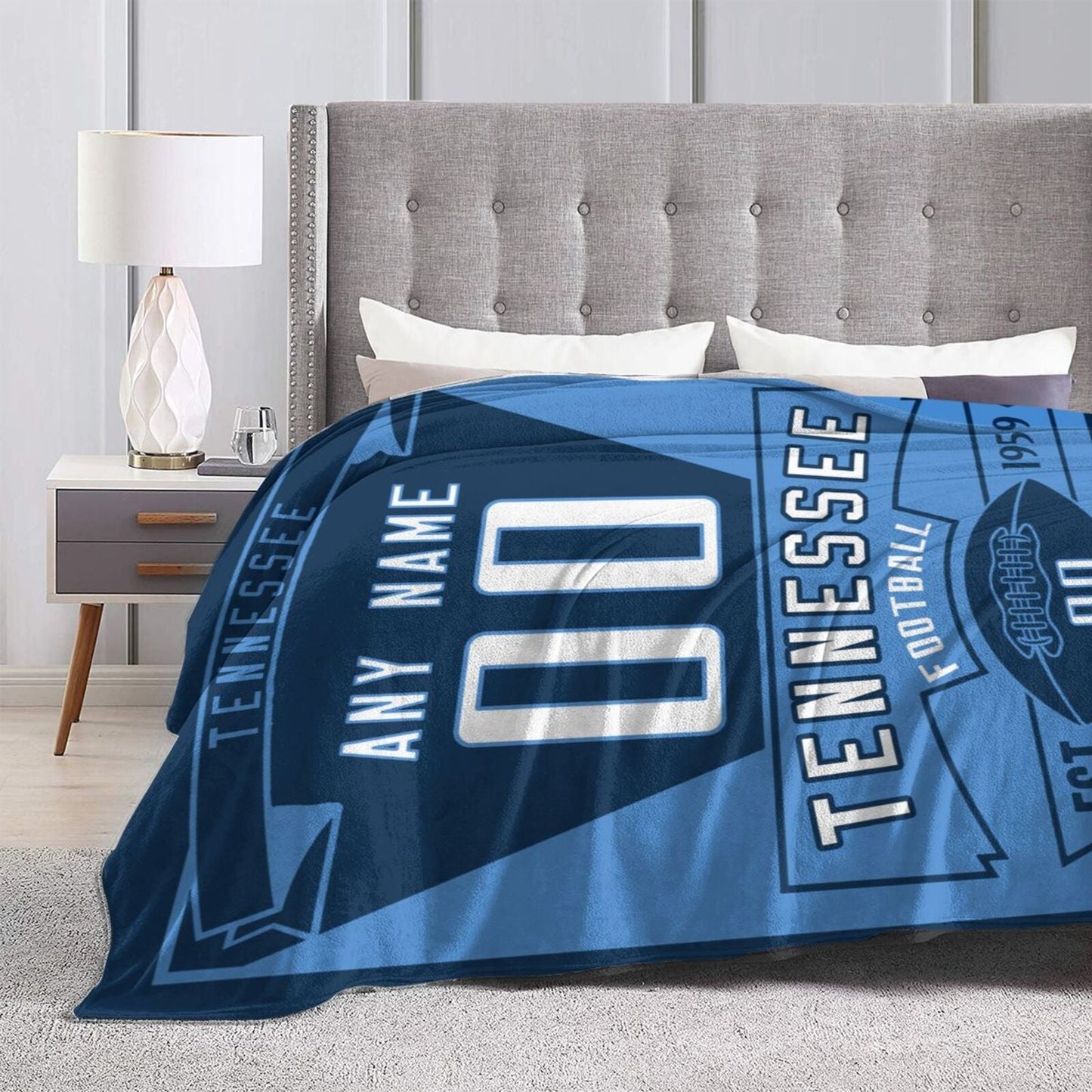 Custom Football City Tennessee Fleece Throw Blanket With Name Number for Fans Gifts