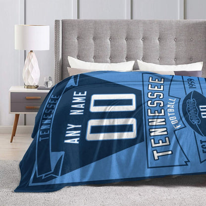 Custom Football City Tennessee Fleece Throw Blanket With Name Number for Fans Gifts