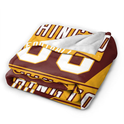 Custom Football City Washington Fleece Throw Blanket With Name Number for Fans Gifts