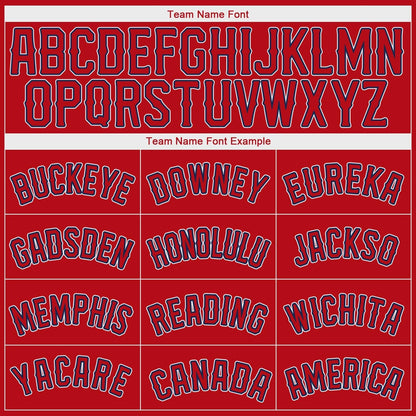 Custom Red Red-Navy Authentic Classic Baseball Jersey