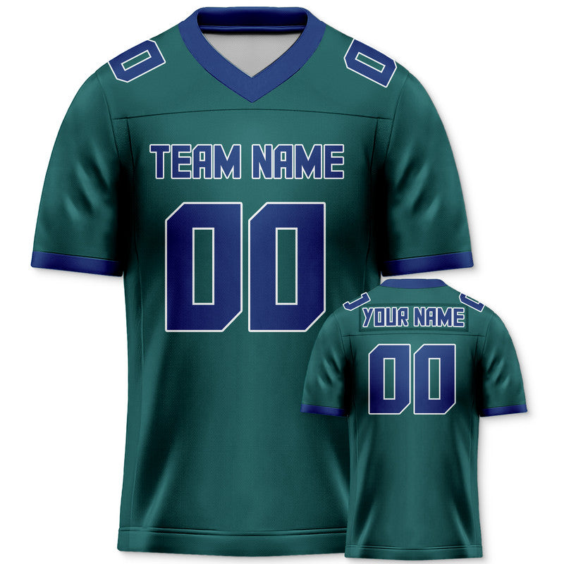 Custom Aqua Royal Mesh Authentic Football Jersey