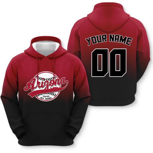 Custom Sports Pullover Sweatshirt Baseball City Arizona You're My Home Split Fashion Hoodie
