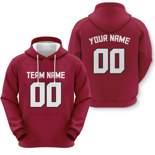 Custom Red White-Black Sports Pullover Sweatshirt Football Hoodie