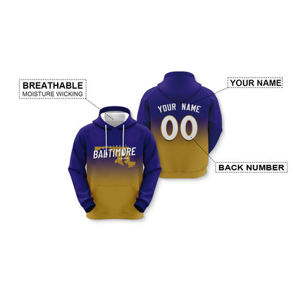 Custom Sports Pullover Sweatshirt City Baltimore Map Split Fashion Football Hoodie