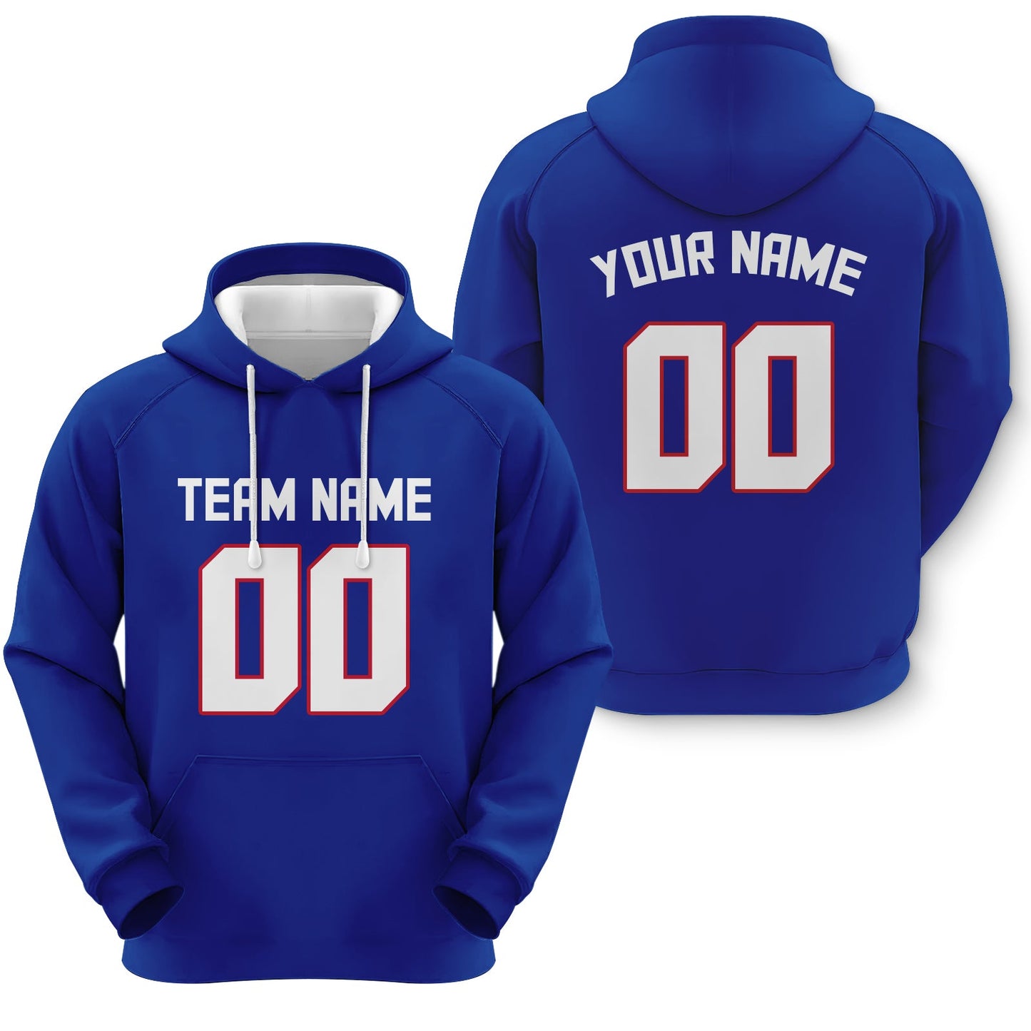 Custom Royal White-Red  Sports Pullover Sweatshirt  Football Hoodie1