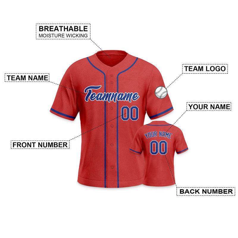 Custom Red Royal-White Authentic Baseball Jersey-3