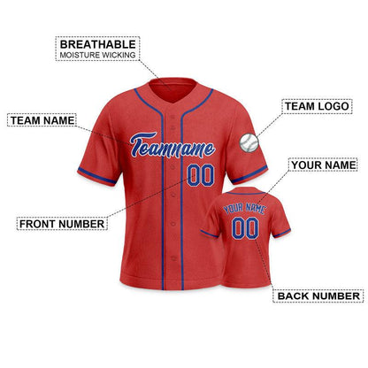 Custom Red Royal-White Authentic Baseball Jersey-3