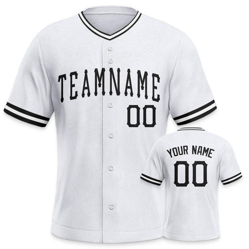 Custom White Black Authentic Baseball Jersey-1