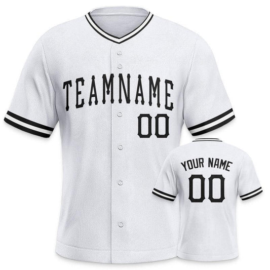 Custom White Black Authentic Baseball Jersey-1