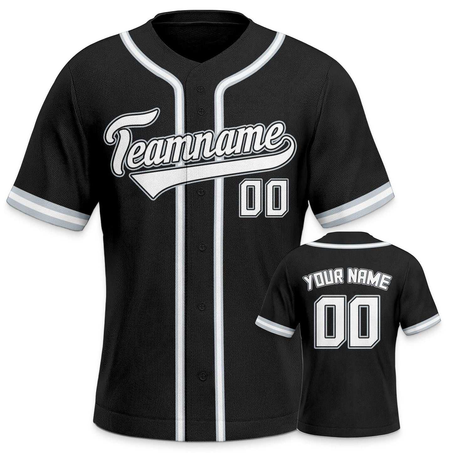 Custom Black Black-White Authentic Classic Baseball Jersey - Fans4Shop
