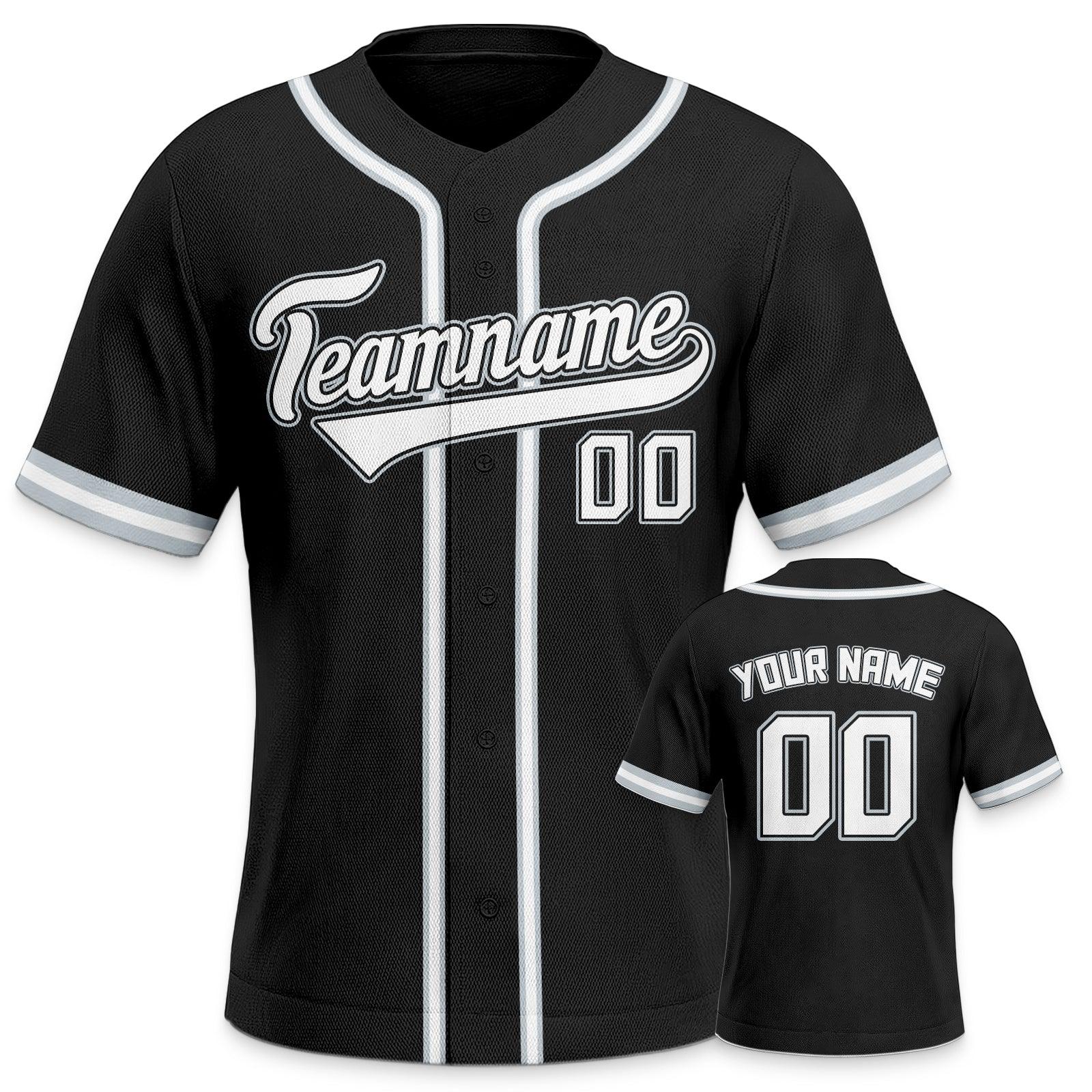 Custom Black Black-White Authentic Classic Baseball Jersey - Fans4Shop