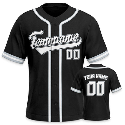 Custom Black Black-White Authentic Classic Baseball Jersey - Fans4Shop