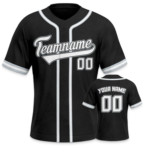 Custom Black Black-White Authentic Classic Baseball Jersey - Fans4Shop