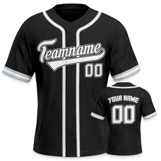 Custom Black Black-White Authentic Classic Baseball Jersey - Fans4Shop