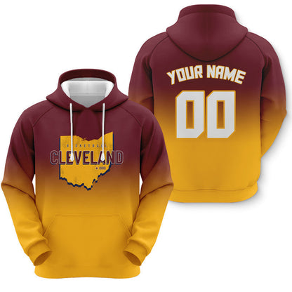 Custom Sports Pullover Sweatshirt Basketball Split State Map Chicago  Fashion Hoodie