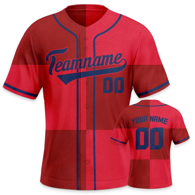 Custom Red Navy Creative  Cool Concept Authentic Baseball Jersey