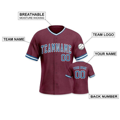 Custom Crimson Light Blue-White Authentic Baseball Jersey