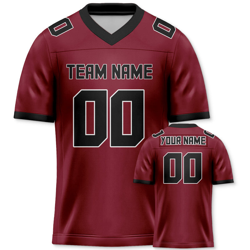 Custom Crimson Black Mesh Authentic Football Jersey