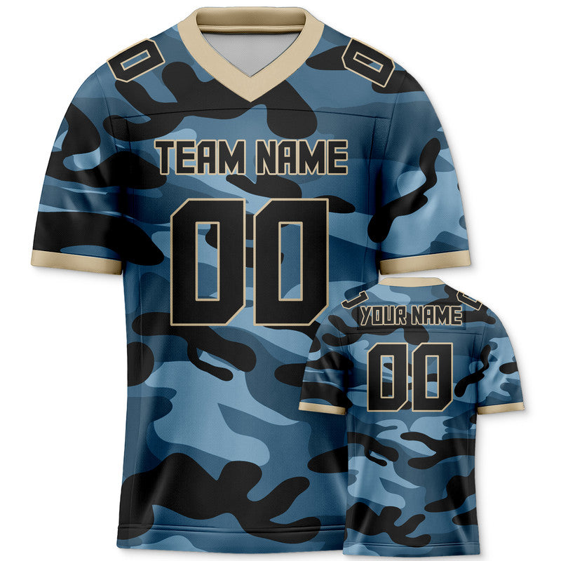 Custom Camo Navy-Gray Authentic Salute To Service Football Jersey