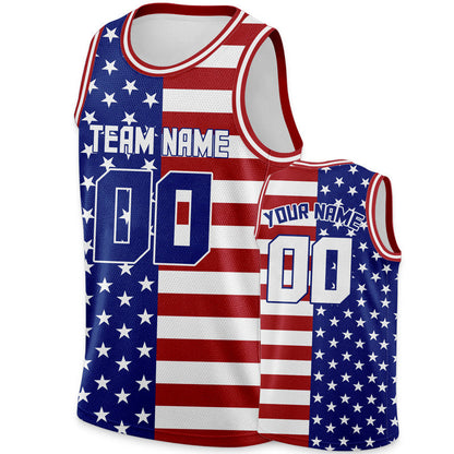 Custom American Flag Fashion Authentic Basketball Jersey