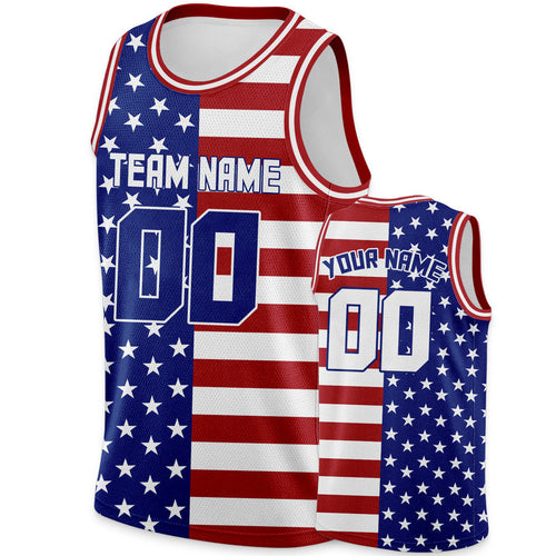 Custom American Flag Fashion Authentic Basketball Jersey