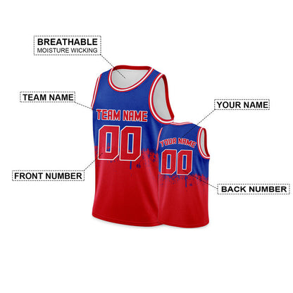 Custom Royal Red-White Authentic Spilt Fashion Basketball Jersey1