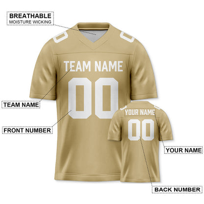 Custom Gold White Mesh Authentic Football Jersey1