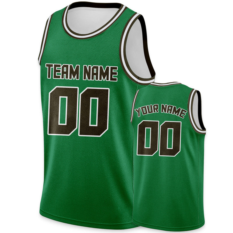 Custom Green Olive Round Neck Rib-Knit Basketball Jersey