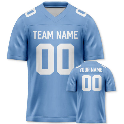 Custom Light Blue White Authentic Football Jersey
