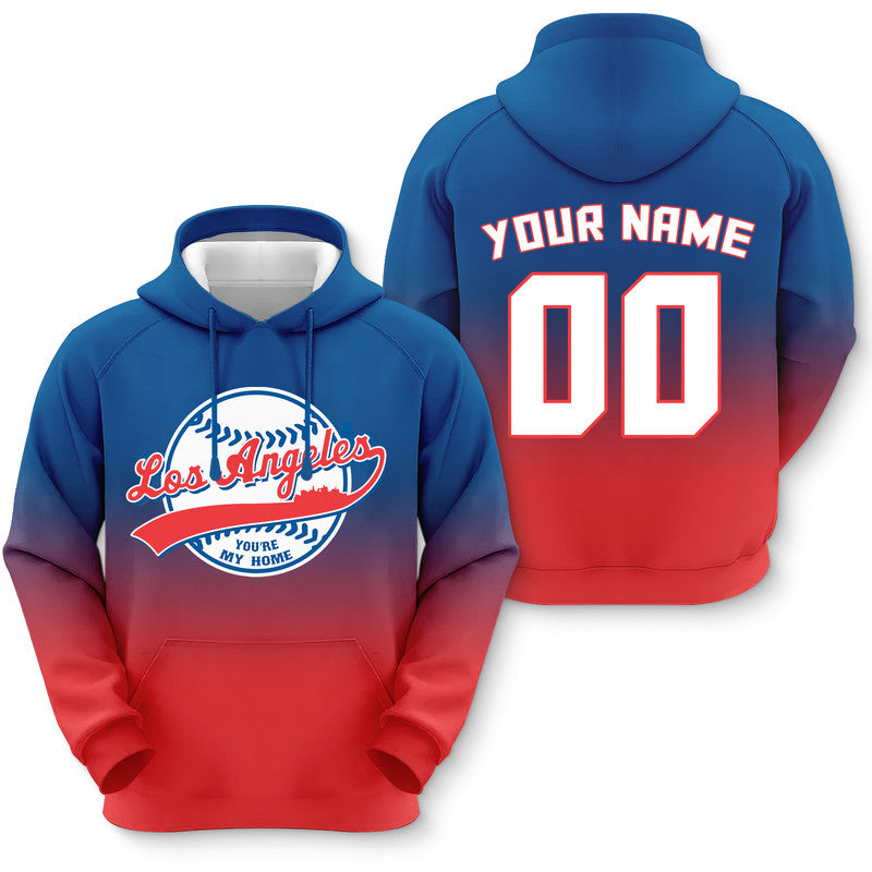 Custom Sports Pullover Sweatshirt Baseball City Los Angeles You're My Home Split Fashion Hoodie1