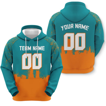 Custom Sports Pullover  Sweatshirt Graffiti City Miami Fashion Football Hoodie