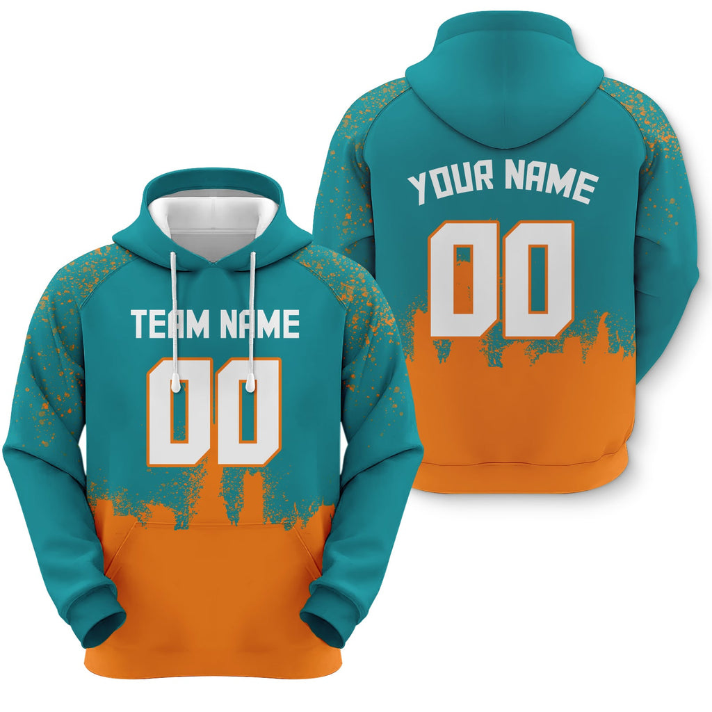 Custom Sports Pullover  Sweatshirt Graffiti City Miami Fashion Football Hoodie