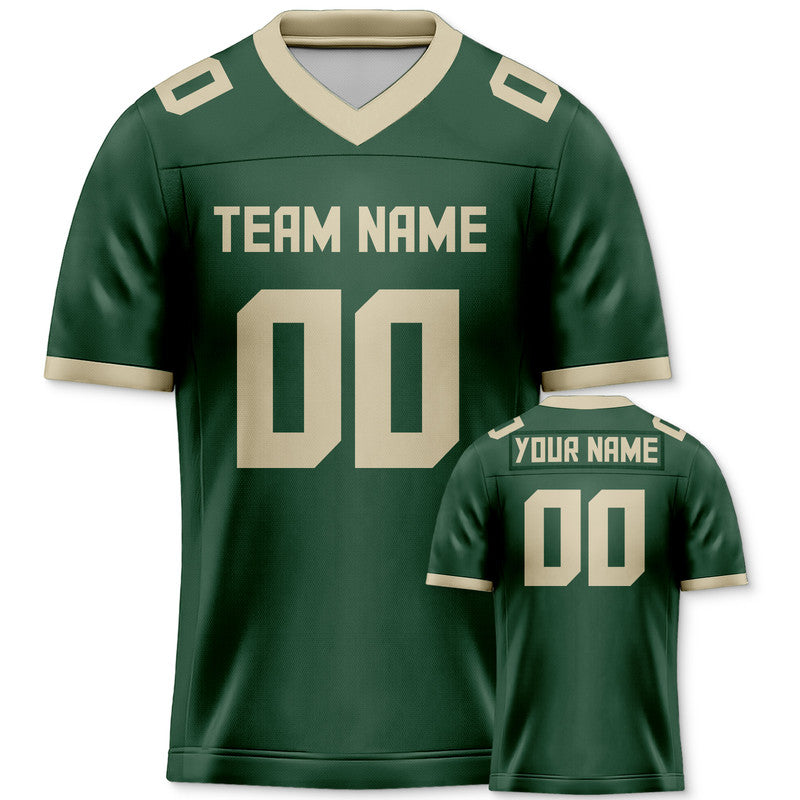 Custom Green Old Gold Mesh Authentic Football Jersey