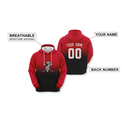 Custom Sports Pullover Sweatshirt Hockey Split Map New Jersey  Fashion Hoodie