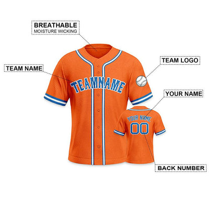 Custom Orange Powder Blue-White Authentic Baseball Jersey-2