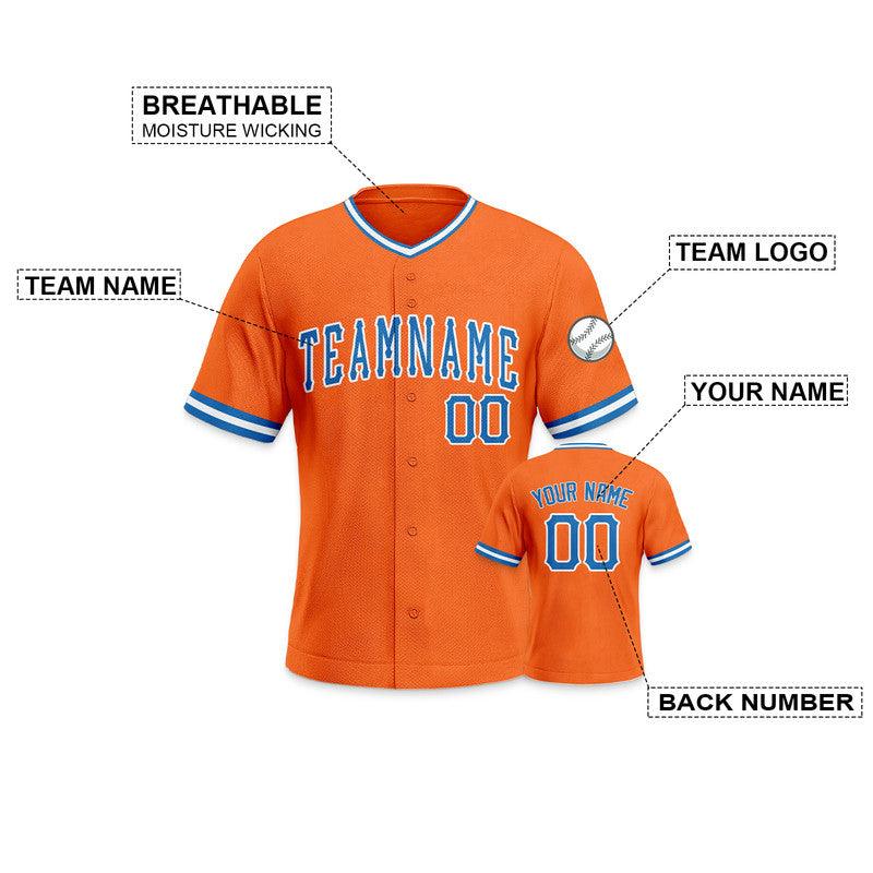 Custom Orange Powder Blue-White Authentic Baseball Jersey-1