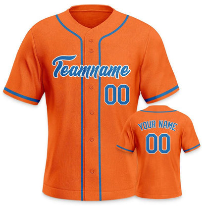 Custom Orange Powder Blue-White Authentic Baseball Jersey-3