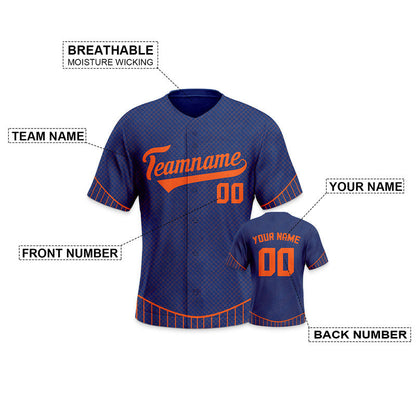 Custom Navy Orange Creative  Cool Concept Authentic Baseball Jersey